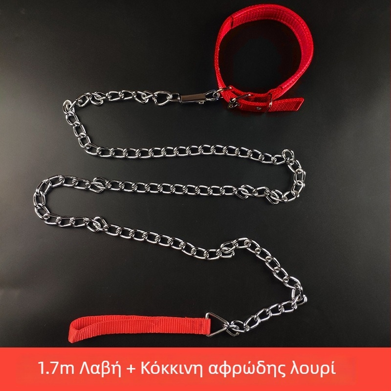 Λουρί σκύλου με σιδερένια αλυσίδα – αλυσίδα/σκοινί για κατοικίδια, μενταγιόν