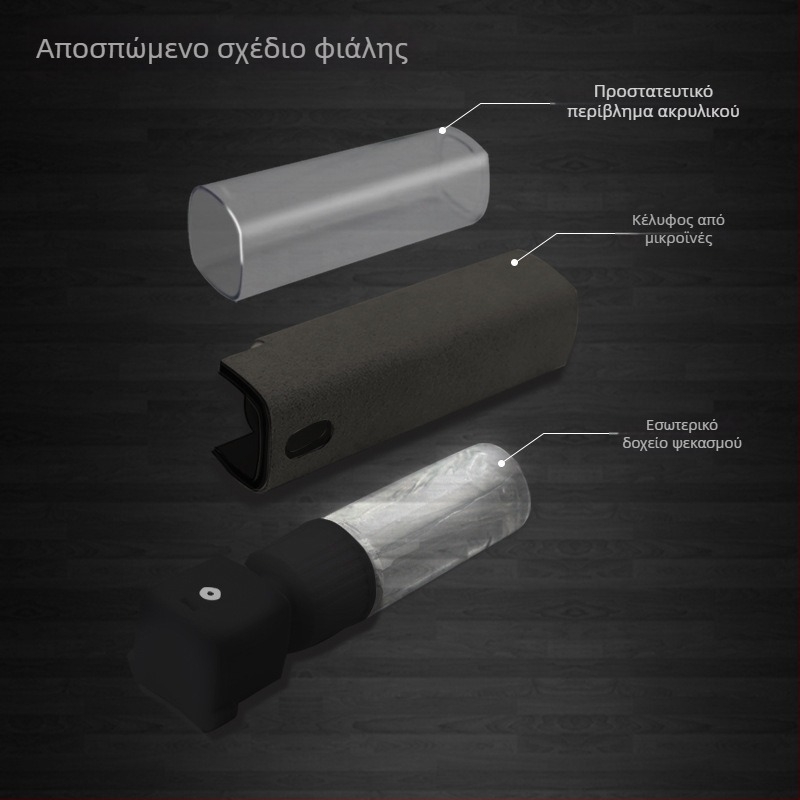 Manzi Spray and Wipe All-in-One Screen Cleaner – Σετ καθαρισμού οθονών all-in-one; συμβατό με φορητούς υπολογιστές, κινητά τηλέφωνα, υπολογιστές και ψηφιακές κάμερες; βάρος 40 g; συσκευασία 9,5 × 3 × 3 cm