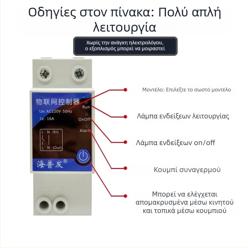 4G IoT ψηφιακός διακόπτης με χρονοδιακόπτη και διακόπτης κυκλώματος – απομακρυσμένος έλεγχος από κινητό ή υπολογιστή, AC 48–260V, πάνελ PC φλογοαποτρεπτικό, μάρκα Hperfor