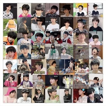 Σετ αυτοκόλλητων Rucheng, 63 φύλλα, γλυκό στυλ, εκτύπωση, αυτοκόλλητα με κόλλα