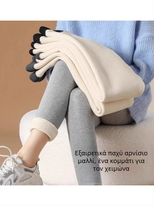 Κολάν εγκυμοσύνης με φλίς για άνοιξη-φθινόπωρο, παχιές και ζεστές, υψηλή μέση για στήριξη κοιλιάς, χωρίς ραφές, αντιολισθητικές
