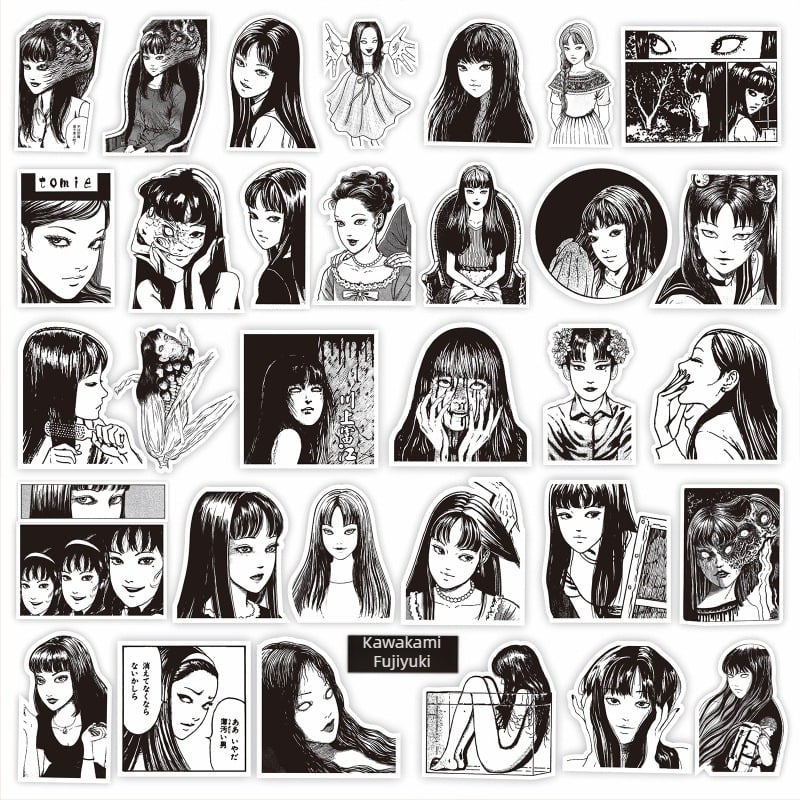 Σετ αυτοκόλλητων για ημερολόγιο με θεματολογία τρόμου μάνγκα; αυτοκόλλητα με κόλλα; ιαπωνικό στυλ; εκτύπωση