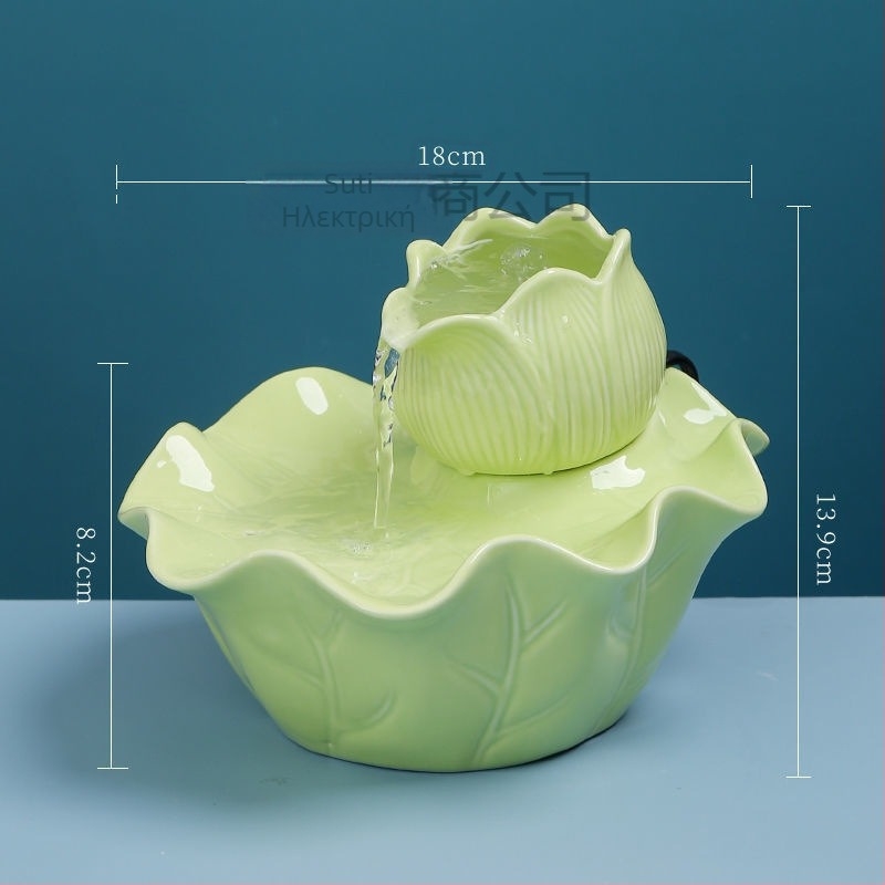 Κεραμικός αυτόματος φοντάν ποτίσματος για γάτες με κυκλοφορούν νερό, USB τροφοδοσία, μη αποσπώμενο