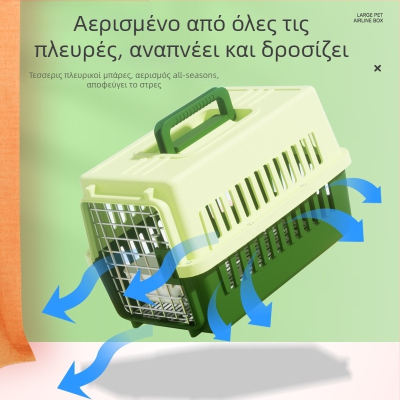 Πλαστικός φορέας κατοικιδίων, 48 L, καρτούν σχέδιο, μεταφορά γάτων και σκύλων