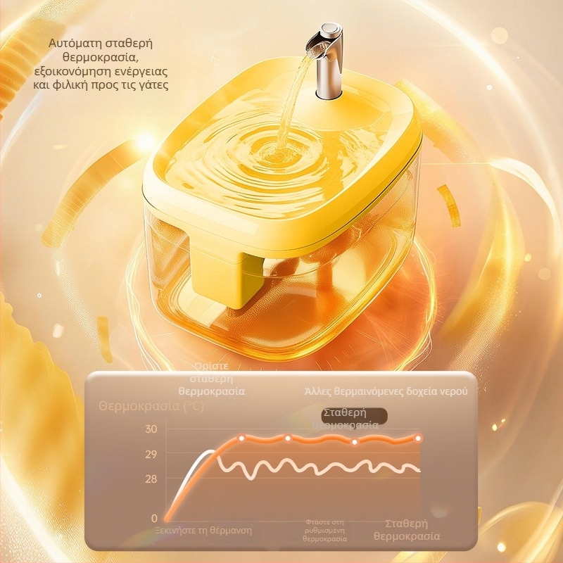 Αυτόματος διανομέας πόσιμου νερού για γάτες με σταθερή θερμοκρασία, υλικό PP