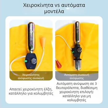 Yasian αυτόματη φουσκωτή σωσίβιο για ενήλικες, φορητή, υψηλή πλευστότητα, θαλάσσια επαγγελματική ένδυση, μοντέλο CY-150N