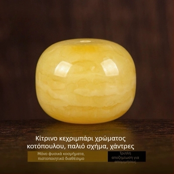 Φυσικό ρωσικό κεχριμπάρι από κερί μελισσών, κυλινδρικοί κόκκοι σε παλιό στυλ για βραχιόλι, 108 Bodhi κόκκοι