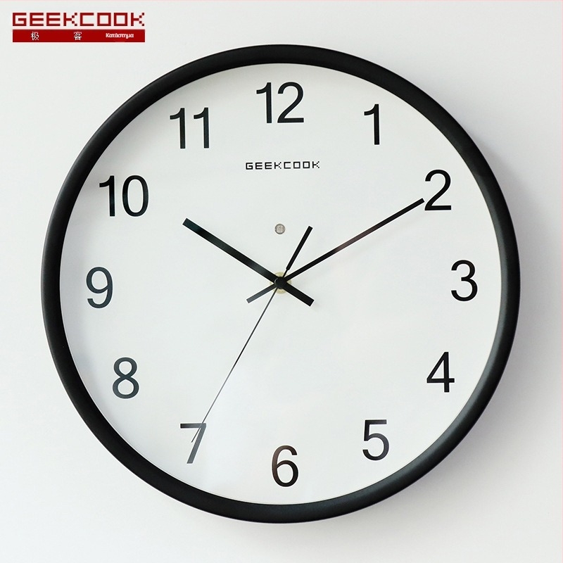 Μεταλλικό ρολόι τοίχου με φωτιζόμενο LED νυχτερινό φως, αισθητήρας φωνητικής ενεργοποίησης και κίνηση quartz