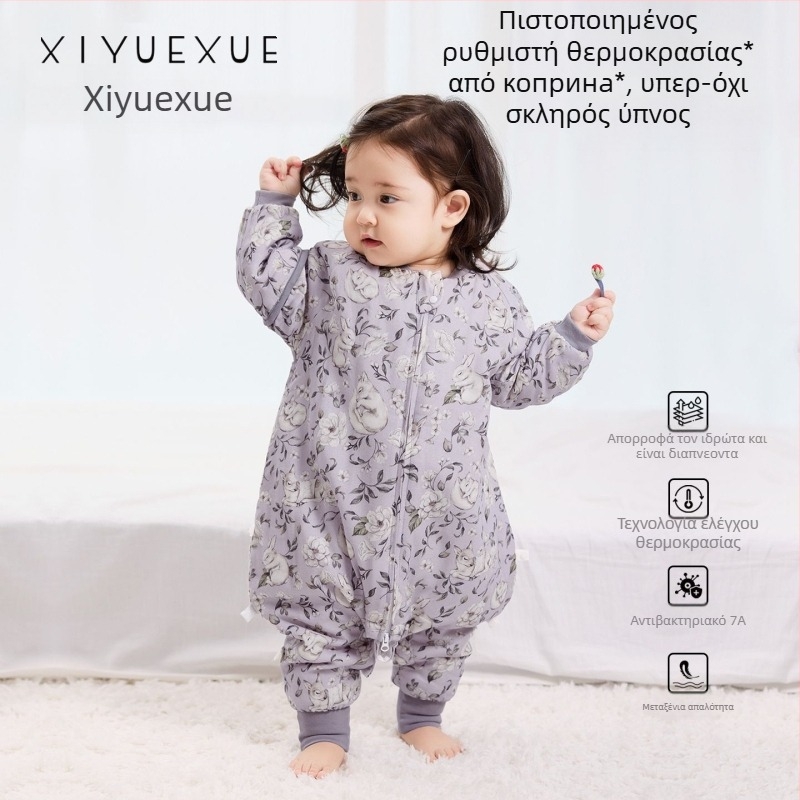 Υπνόσακος βρέφους για όλες τις εποχές, εξωτερικό ύφασμα από μπαμπού, γέμισμα από μετάξι μουριάς, κουβέρτα κατά κλωτσήματος