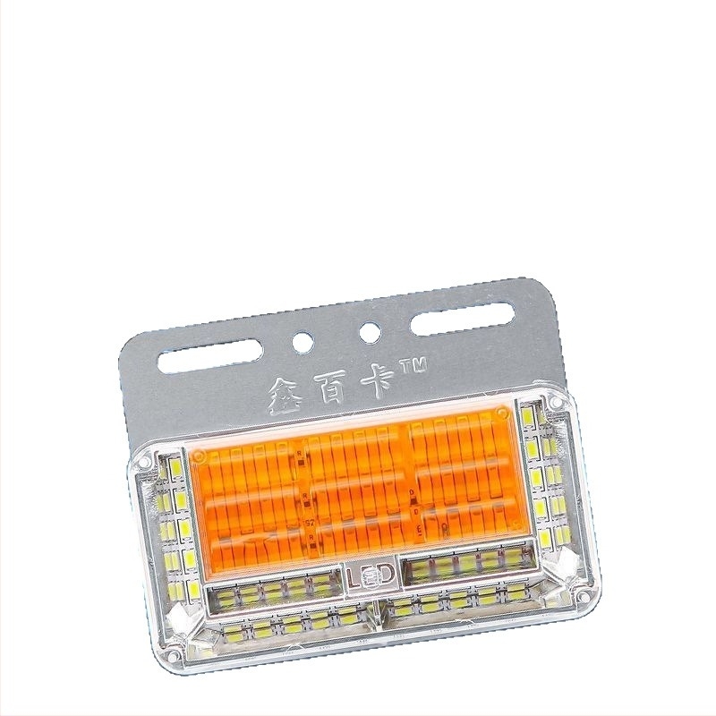 24V LED αδιάβροτα φώτα πλευρικού φωτισμού για βαρέα οχήματα και ρυμουλκίες, οκτώ σειρές φωτισμών κατά μήκος, φως οπισθοπορείας, υψηλή φωτεινότητα