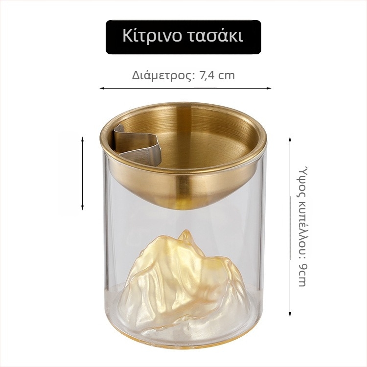 Γυάλινο σταχτοδοχείο με καπάκι, ανθεκτικό στον άνεμο – γυαλί υψηλής αντοχής, επαναχρησιμοποιήσιμο για σπίτι, γραφείο ή καφέ