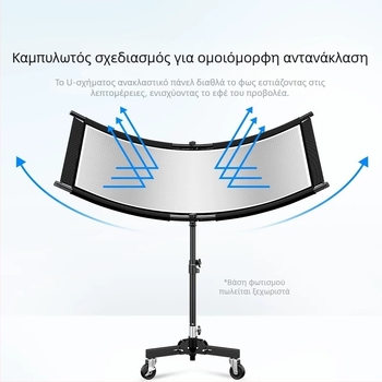 Ανακλαστήρας φωτογράφισης σε σχήμα U για πορτρέτα και still life, κατασκευή από μέταλλο και ύφασμα, κωδικός προϊόντος B5312