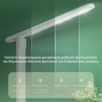 Λαμπτήρας γραφείου LED με προστασία ματιών για μελέτη και ανάγνωση, επαναφορτιζόμενη μπαταρία, φωνητικός έλεγχος, υψηλό CRI ≥95, περιβαλλοντικός φωτισμός