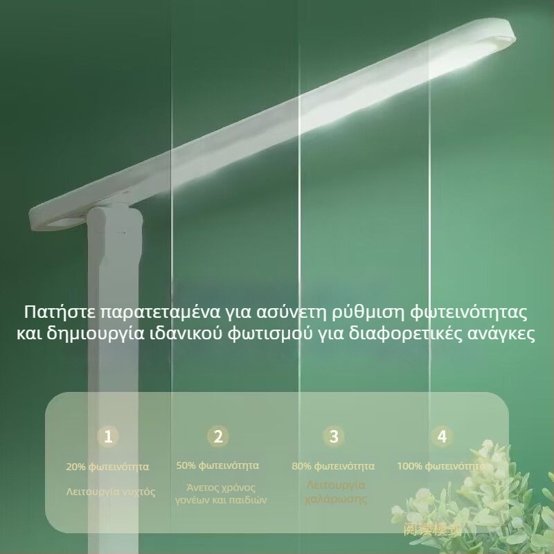 Λαμπτήρας γραφείου LED με προστασία ματιών για μελέτη και ανάγνωση, επαναφορτιζόμενη μπαταρία, φωνητικός έλεγχος, υψηλό CRI ≥95, περιβαλλοντικός φωτισμός