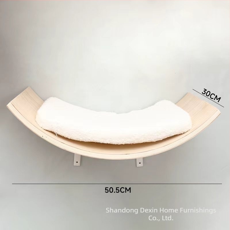 Aventurine επιτοίχια ξύλινη κατασκευή ανάβασης γάτας με πλατφόρμα άλματος, στήλη ανάβασης, εξοικονόμηση χώρου, ενσωματωμένο κρεβάκι και σανίδα γρατσουνίσματος