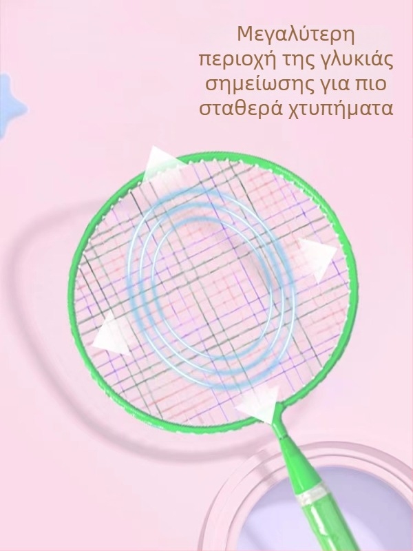 Σετ δύο ρακετών μπαλντμίντον για παιδιά αρχάριους — βάρος 90–94 g, πλαίσιο από κράμα σιδήρου, πάχος λαβής G4, κορδόνια νάιλον