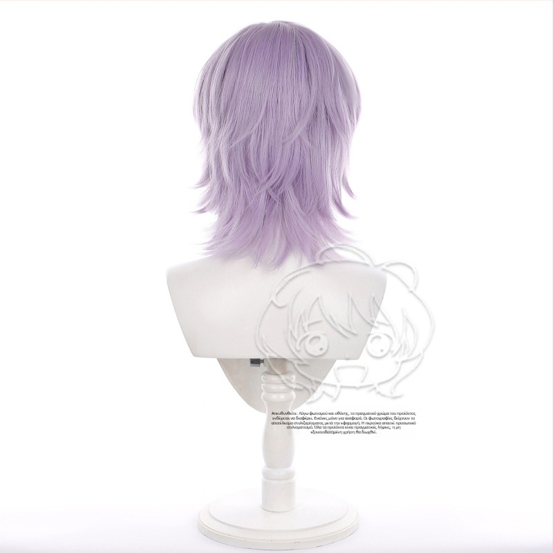 Haogang Περούκα Κοσπλέι – Μυστηριώδης, κοντά μαλλιά, θερμοανθεκτικό νήμα, στυλ anime