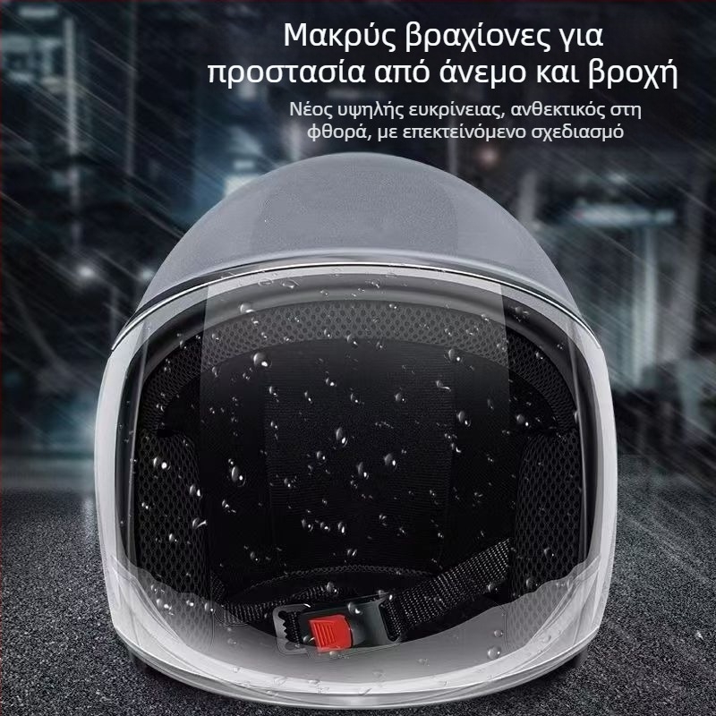 Κράνος για ηλεκτρικά οχήματα από ABS, unisex, ζεστός για φθινόπωρο–χειμώνα, ανθεκτικός στο κρύο, τύπου 3/4, για όλες τις εποχές και τις αστικές μετακινήσεις
