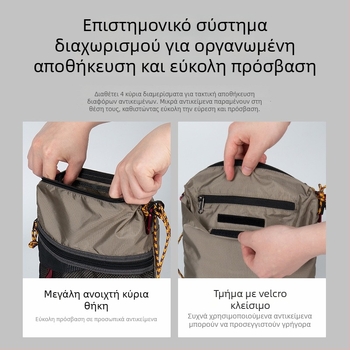 Τσαντάκι crossbody για πεζοπορία: υπερ-ελαφρύ νάιλον, μεγάλη χωρητικότητα, αδιάβροχη, διπλώνεται, casual ιμάντας ώμου