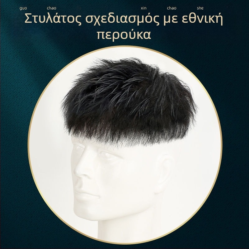 Ανδρική περούκα κοντό μαλλί – πλήρη ανθρώπινα μαλλιά, όγκος, ελαφριά αναπνέουσα βάση, επιτρέπεται περμαν ή βαφή