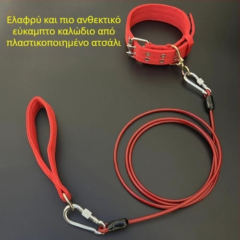 Λουρί σκύλου με μεταλλική αλυσίδα, αντιδάγκωμα, μη επεκτεινόμενο, αξεσουάρ