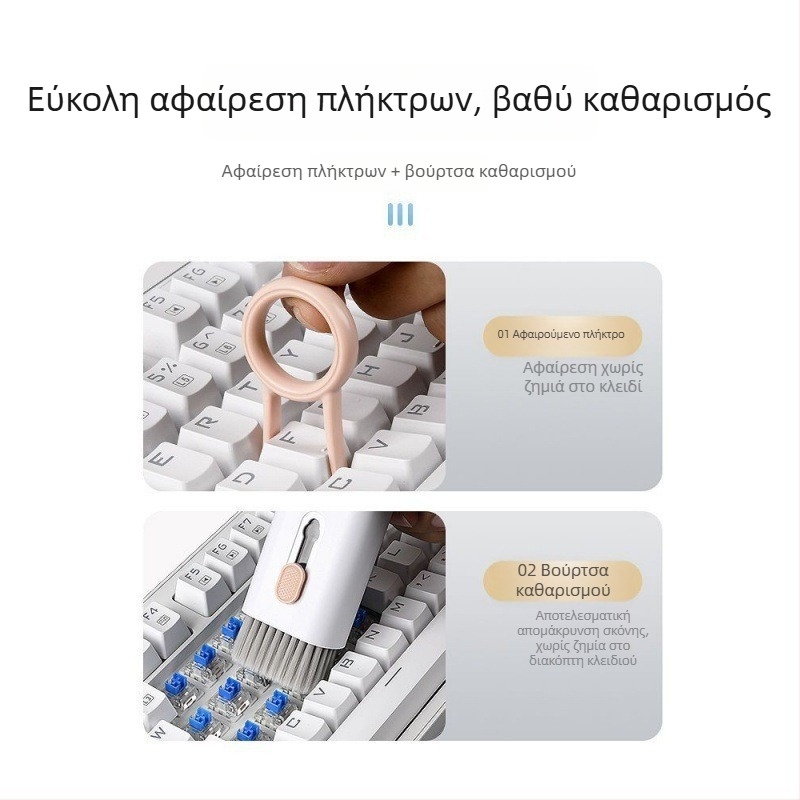 Σετ καθαρισμού W-666 7-σε-1 για πληκτρολόγιο, ακουστικά και φακό τηλεφώνου, με εκτυπωμένο λογότυπο, OEM, κατάλληλο για φορητούς υπολογιστές, υπολογιστές και ψηφιακές κάμερες