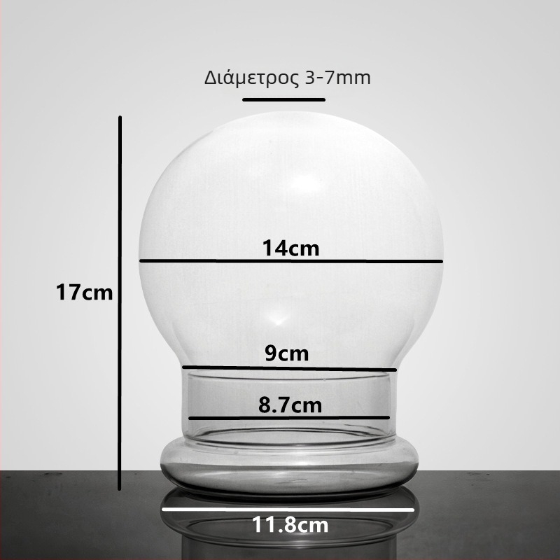 Θόλος γυάλινος με βάση για αιώνια λουλούδια – μικρο-τοπίο με βρύα και φυτά, φυσητό γυαλί, Νέος Κινέζικος Στυλ, Κωδικός προϊόντος 514555