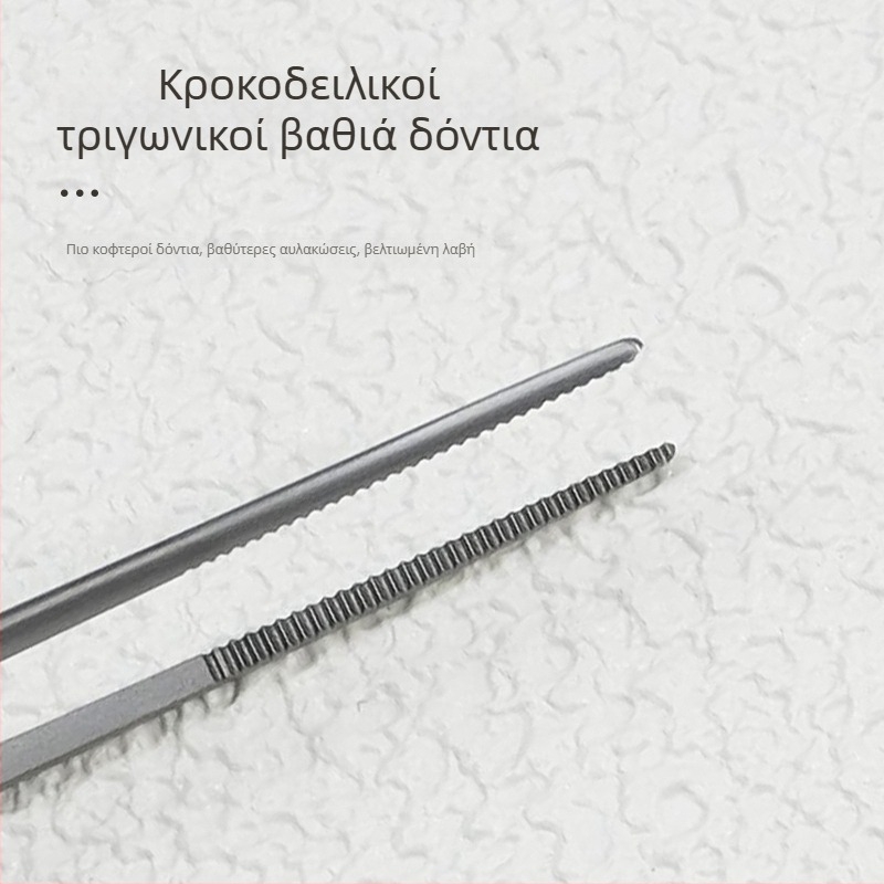 Ανοξείδωτες τσιμπίδες καθαρισμού αυτιού από ανοξείδωτο ατσάλι με σχεδιασμό πιστολοειδούς αγκώνα, αντιολισθητική λαβή και οδοντωμένες άκρες — εργαλείο αφαίρεσης κεριού από το αυτί και ξένων αντικειμένων, Little Plum