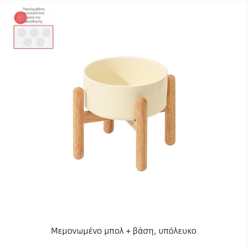 Κεραμικά υψηλά διπλά μπολ για σκύλους με ξύλινο σταντ – μπολ φαγητού και νερού για μικρούς, μεσαίου και μεγάλου μεγέθους σκύλους