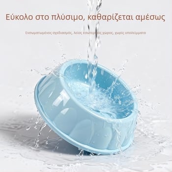 Πλαστικό μπολ κατοικίδιων για γάτες και σκύλους, στρογγυλό σχήμα, μη αυτόματο τάισμα, συσκευασία 1 τεμάχιο