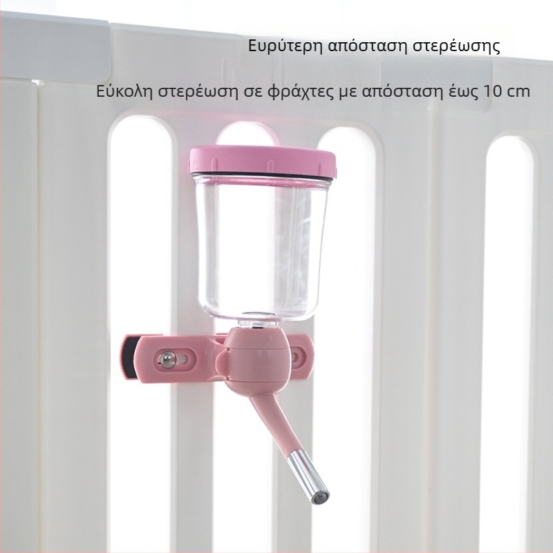 Κρεμάμενο ποτιστικό νερού για σκύλους σε κλουβί — δεν βρέχει το στόμα, μπουκάλι νερού κατοικίδιων