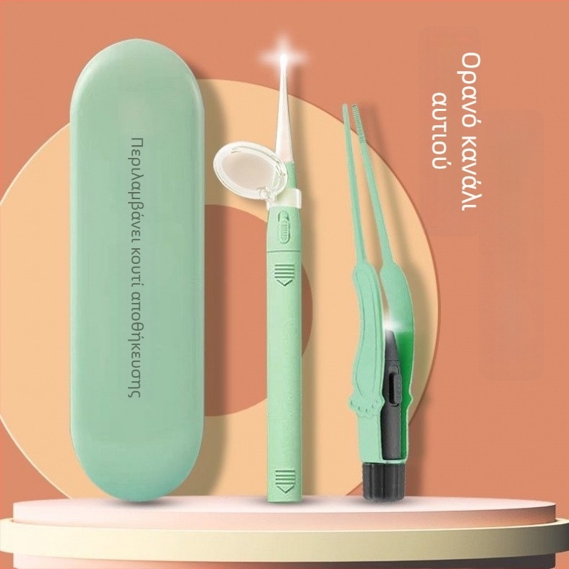 Λαμπερή παιδική κουταλιά για το αυτί με φως, ορατή και αποσπώμενο εργαλείο καθαρισμού αυτιών