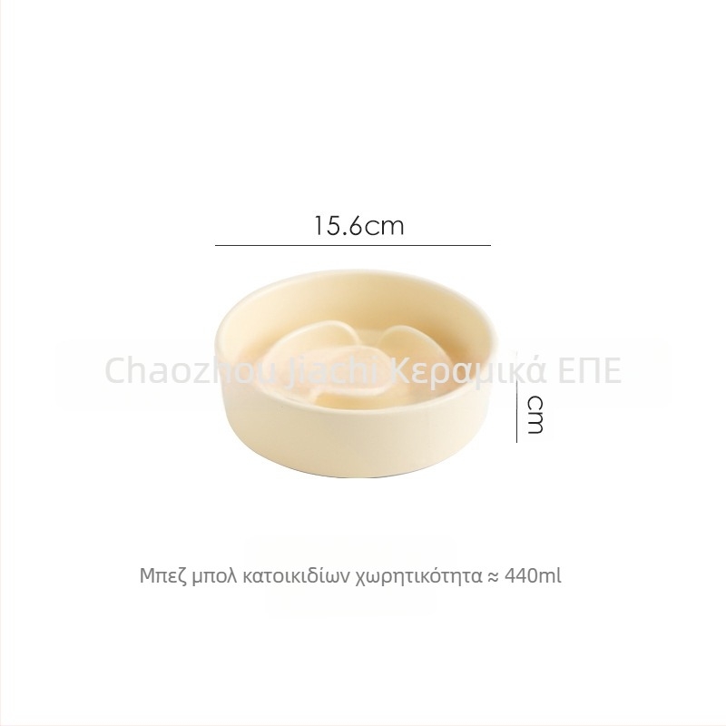Κεραμικό μπολ για κατοικίδια με αργό φαγητό και μεταλλικό στήριγμα, για σκύλους και γάτες, αποτρέπει τον πνιγμό και την ανατροπή