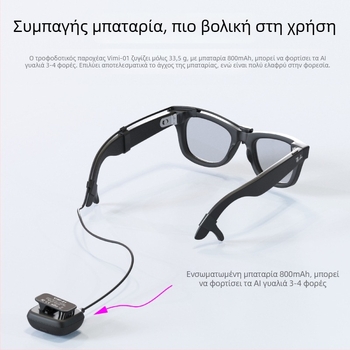 Φορητή πηγή ενέργειας για τα Meta Ray-Ban Smart Glasses με USB-C διασύνδεση, ABS σώμα, MR002, 67 g