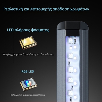 Chelang LED φως ενυδρείου για υδρόβια φυτά, αδιάβροχο υποβρύχιο πλήρους φάσματος, διακοσμητικός φωτιστικός σωλήνας