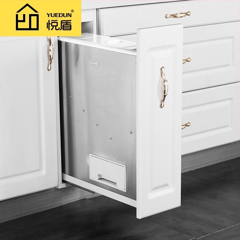 Συρόμενο συρτάρι ντουλαπιού ρυζιού από ανοξείδωτο χάλυβα με αμορτισέρ – Yue Dun, 304 ανοξείδωτος χάλυβας, στυλ Light Luxury