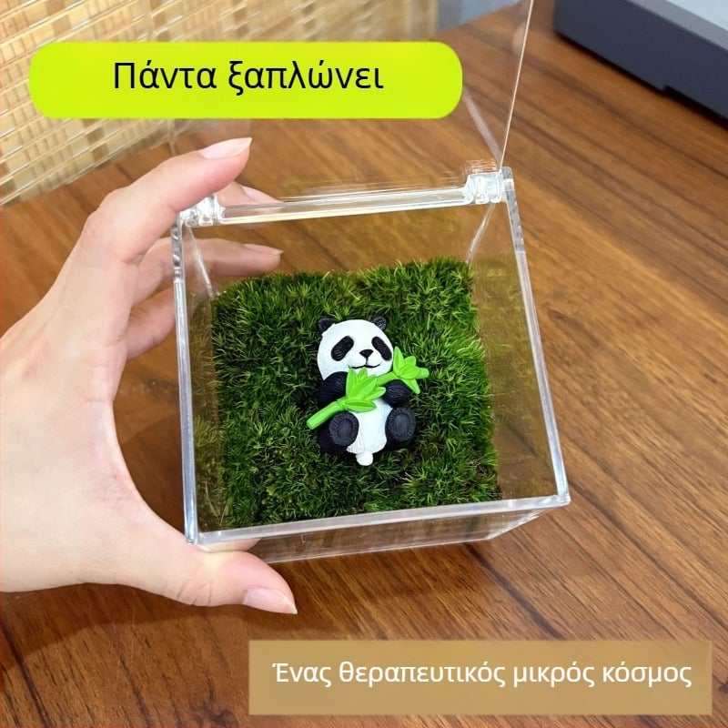 Μικροτοπία με βρύα σε μπουκάλι γραφείου – χειροποίητο, πλαστικό, δυνατότητα εκτύπωσης λογότυπου, κατάλληλο ως επιχειρηματικό δώρο