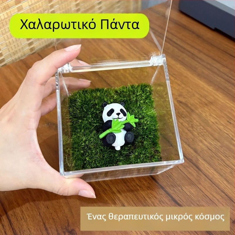 Μικροτοπία με βρύα σε μπουκάλι γραφείου – χειροποίητο, πλαστικό, δυνατότητα εκτύπωσης λογότυπου, κατάλληλο ως επιχειρηματικό δώρο