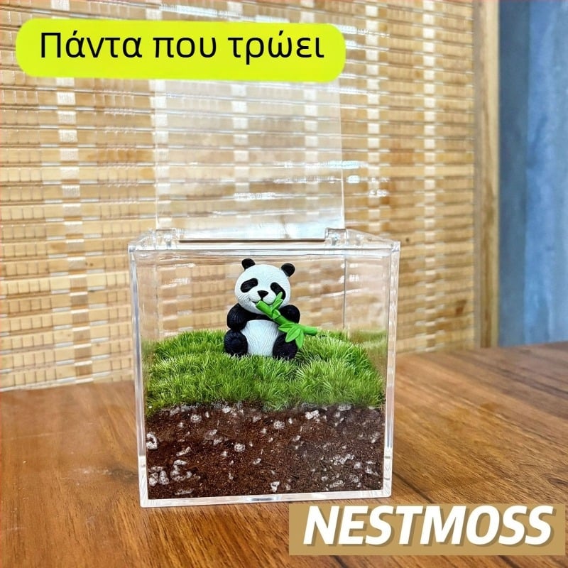 Μικροτοπία με βρύα σε μπουκάλι γραφείου – χειροποίητο, πλαστικό, δυνατότητα εκτύπωσης λογότυπου, κατάλληλο ως επιχειρηματικό δώρο