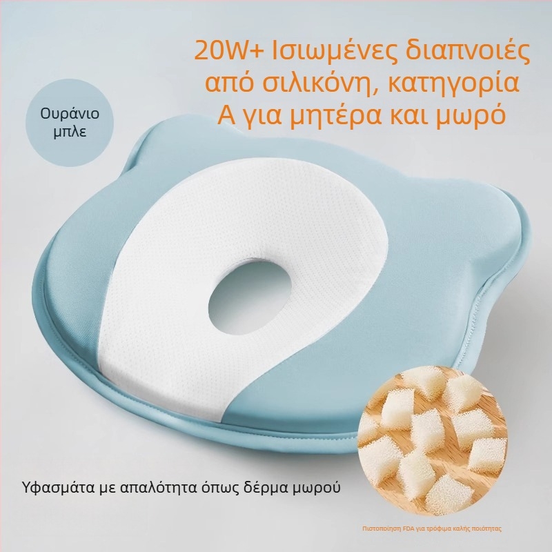 Μωρό μαξιλάρι από αφρό μνήμης για διόρθωση του σχήματος κεφαλής νεογέννητου — σχήμα αρκουδάκι ή αυλάκι