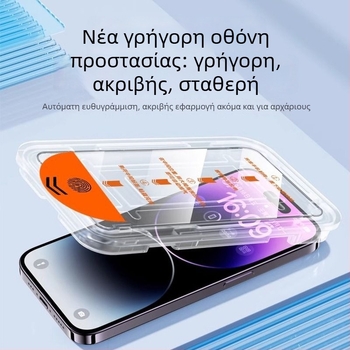 Προστατευτικό οθόνης από tempered glass για iPhone 14 Pro Max — HD ευκρίνεια, ανθεκτικό σε εκρήξεις, προστασία από σκόνη, αντι-αποτυπώματα, προστασία ιδιωτικότητας