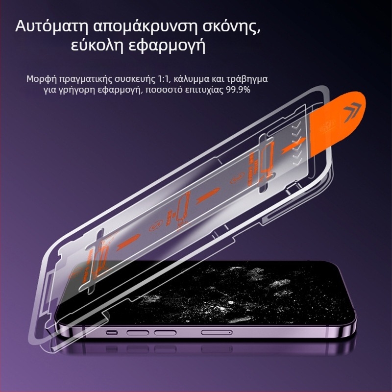 Προστατευτικό οθόνης από tempered glass για iPhone 14 Pro Max — HD ευκρίνεια, ανθεκτικό σε εκρήξεις, προστασία από σκόνη, αντι-αποτυπώματα, προστασία ιδιωτικότητας