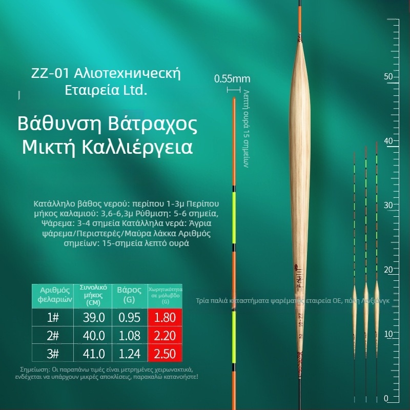 Three Old Man reed fishing float για κατακόρυφο drift