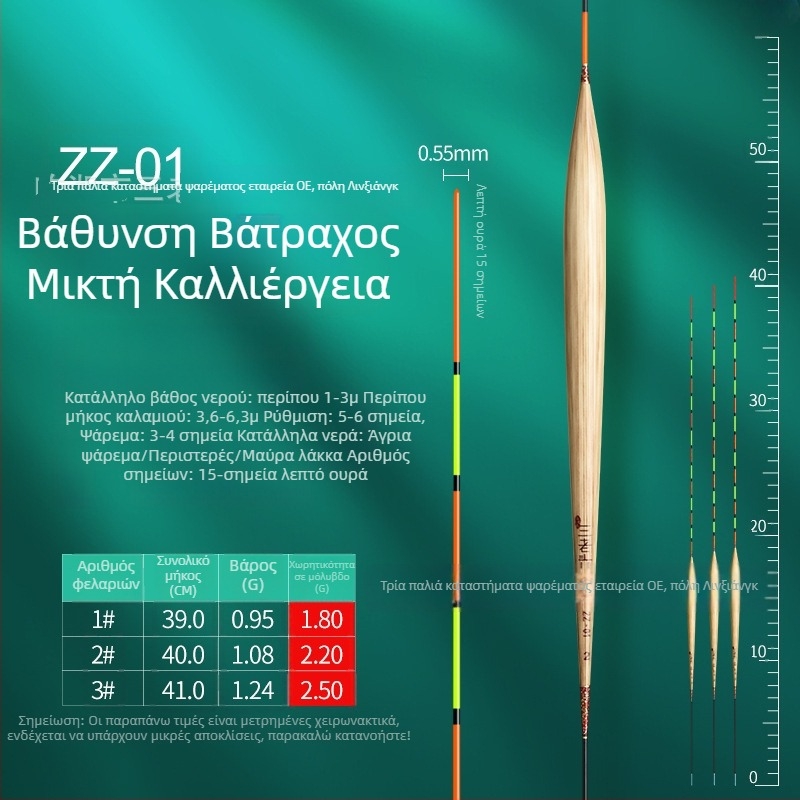 Three Old Man reed fishing float για κατακόρυφο drift