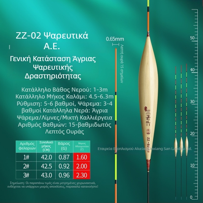 Three Old Man reed fishing float για κατακόρυφο drift