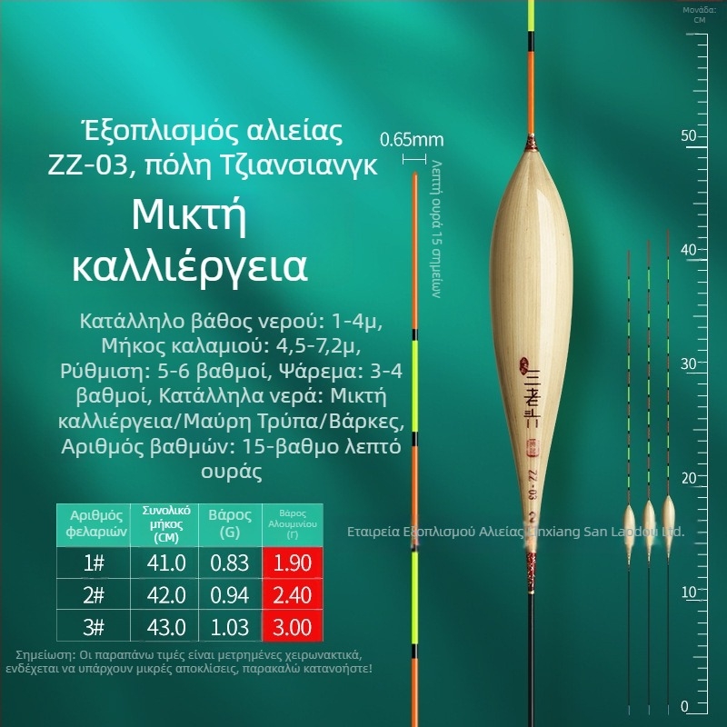 Three Old Man reed fishing float για κατακόρυφο drift