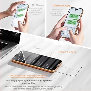 HBQ εμπρός προστατευτικό οθόνης από υψηλής ποιότητας αλουμινένιο γυαλί, Αντι-ανακλαστικό, HD, Ανθεκτικό στις γρατσουνιές, Πλήρες κάλυμμα, για iPhone 17 Pro Max