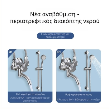 Phaeton ανοξείδωτος ντους ανάμεικτης βρύσης με κεραμικό πυρήνα βαλβίδας, 0–90°C, 1.6 MPa
