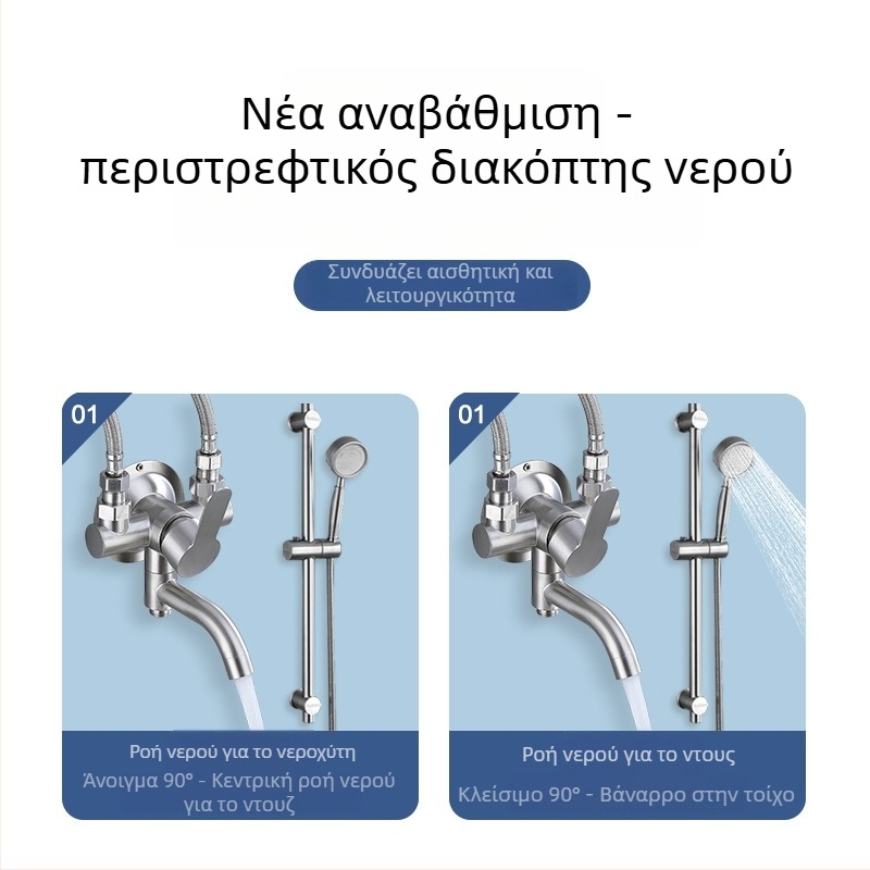 Phaeton ανοξείδωτος ντους ανάμεικτης βρύσης με κεραμικό πυρήνα βαλβίδας, 0–90°C, 1.6 MPa