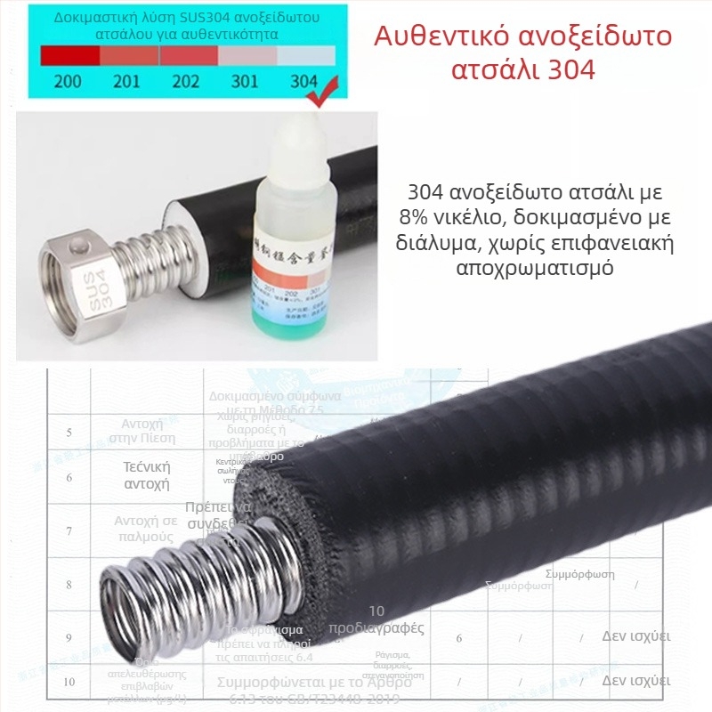 304 ανοξείδωτος κυματοειδής σωλήνας με μόνωση για ηλιακό θερμοσίφωνο, είσοδος και έξοδος ζεστού και κρύου νερού